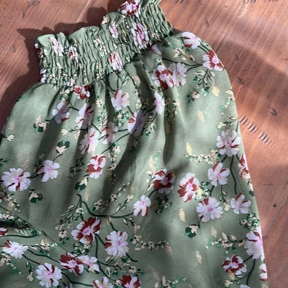 Umgee 1XL middi dress, olive green with floral pattern - Picture 4 of 5